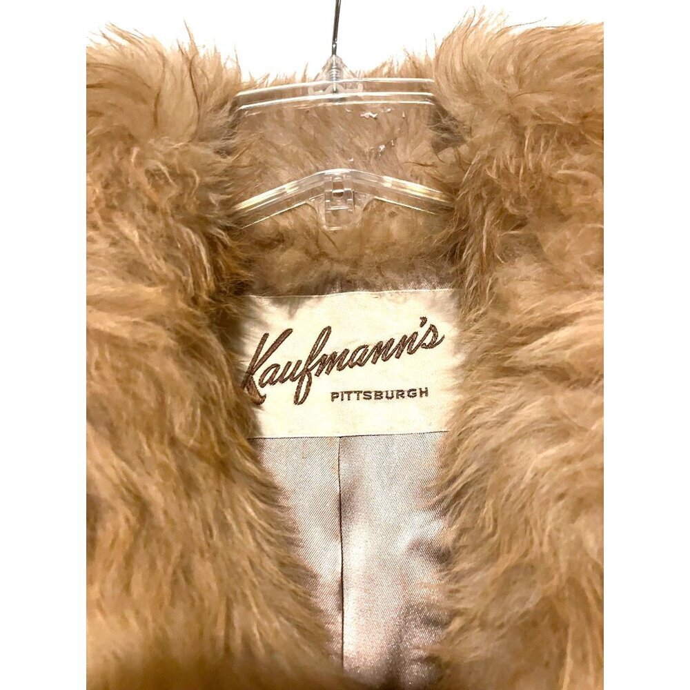 Vintage Fur Coat M Fox Fur Cropped Luxury Glam Maximalist 60s Mob Wife - Picture 6 of 6